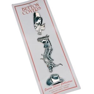 NEW Vintage 90s Western Shirt Button Covers Texas Rodeo Cowgirl Country Music